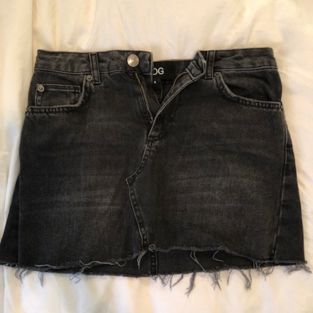 BDG black denim skirt